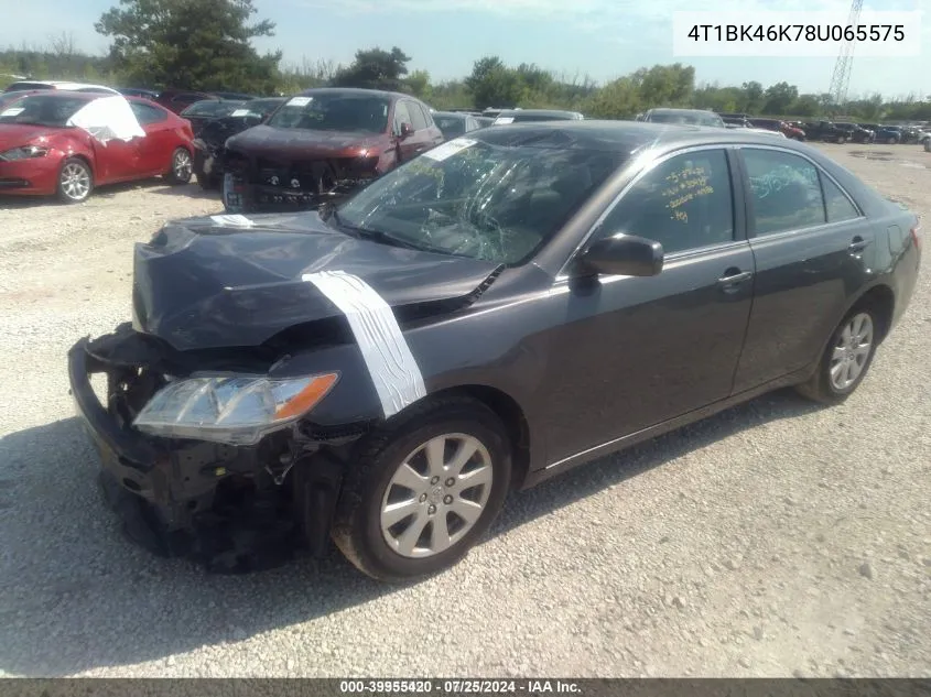 2008 Toyota Camry Xle V6 VIN: 4T1BK46K78U065575 Lot: 39955420