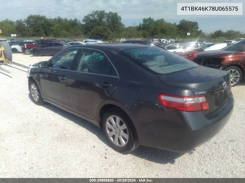 2008 Toyota Camry Xle V6 VIN: 4T1BK46K78U065575 Lot: 39955420