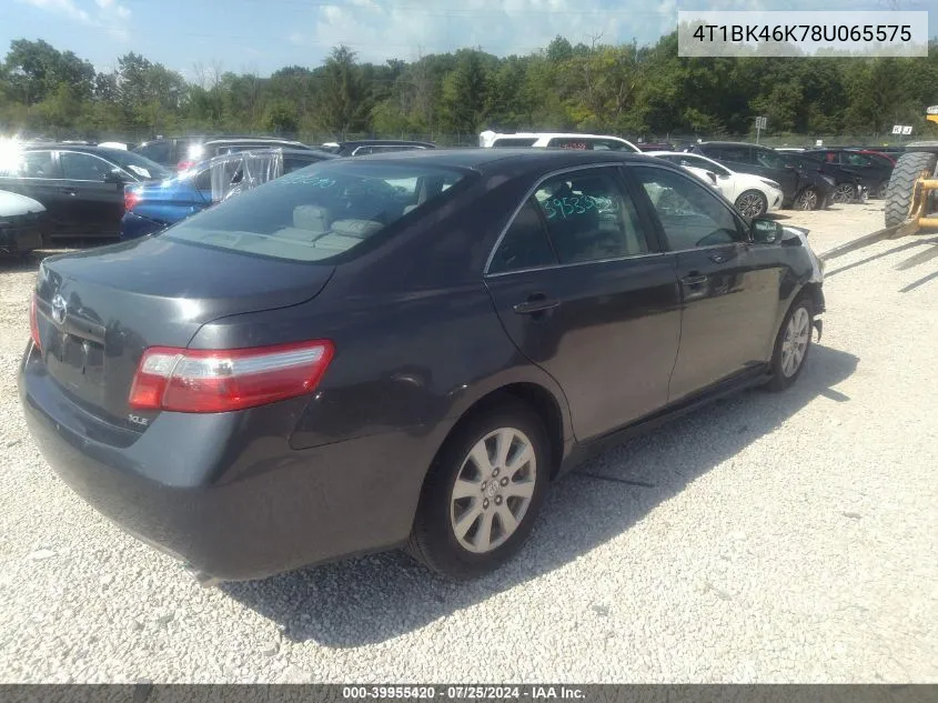 2008 Toyota Camry Xle V6 VIN: 4T1BK46K78U065575 Lot: 39955420