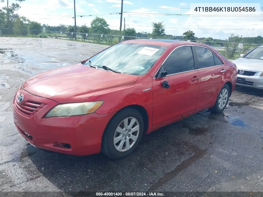 2008 Toyota Camry Hybrid VIN: 4T1BB46K18U054586 Lot: 40001400