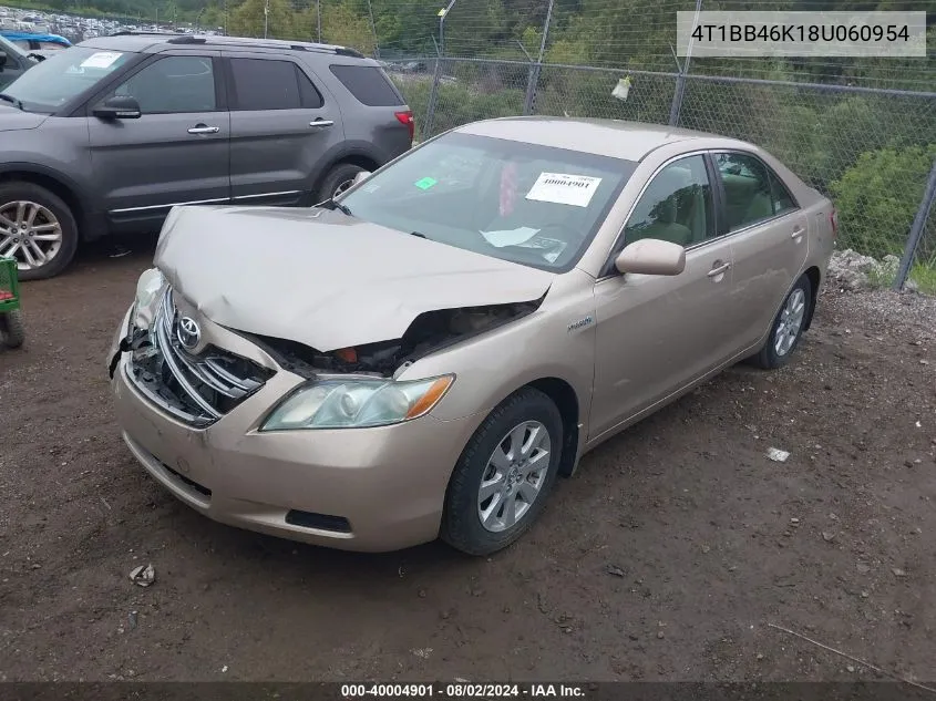 2008 Toyota Camry Hybrid VIN: 4T1BB46K18U060954 Lot: 40004901