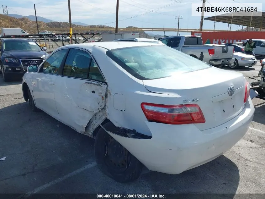 2008 Toyota Camry Le VIN: 4T4BE46K68R041684 Lot: 40010041