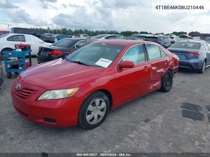 2008 Toyota Camry Le VIN: 4T1BE46K08U210446 Lot: 40018927