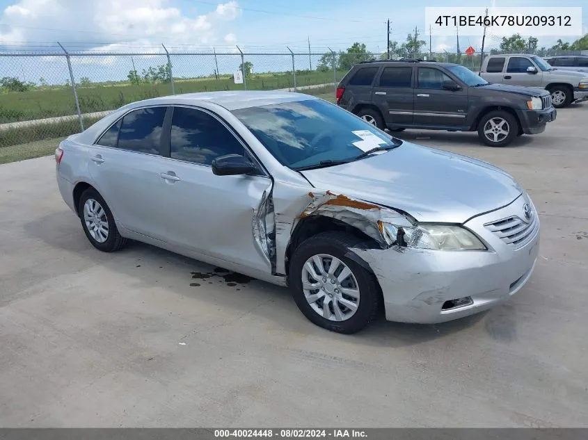 4T1BE46K78U209312 2008 Toyota Camry