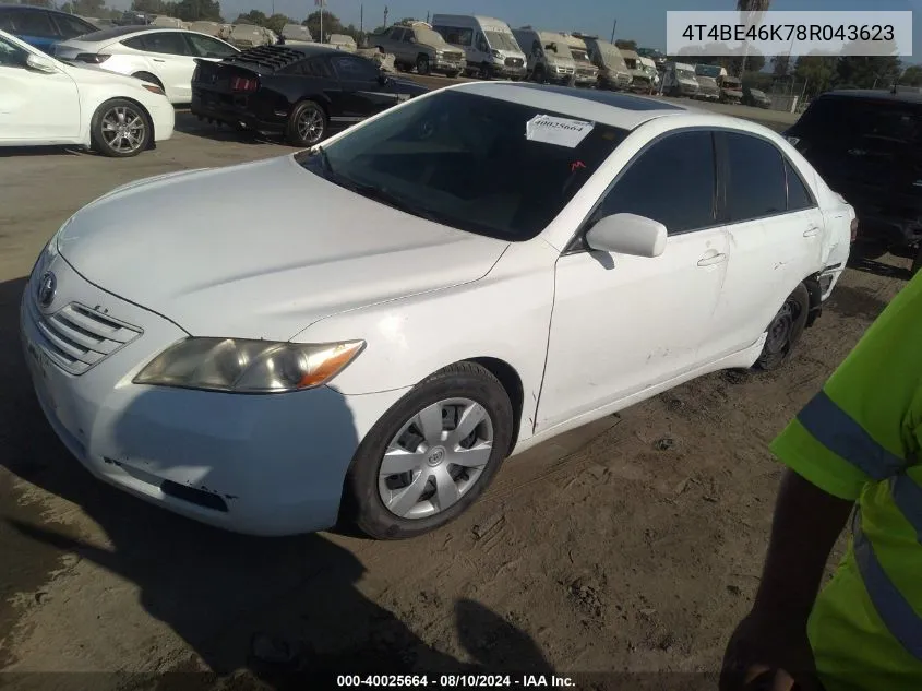 4T4BE46K78R043623 2008 Toyota Camry Le