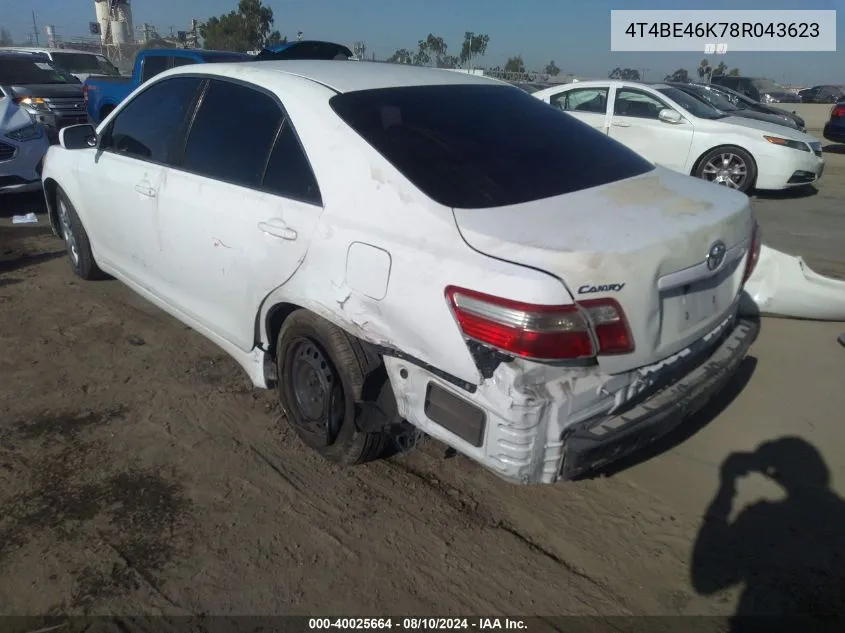 2008 Toyota Camry Le VIN: 4T4BE46K78R043623 Lot: 40025664