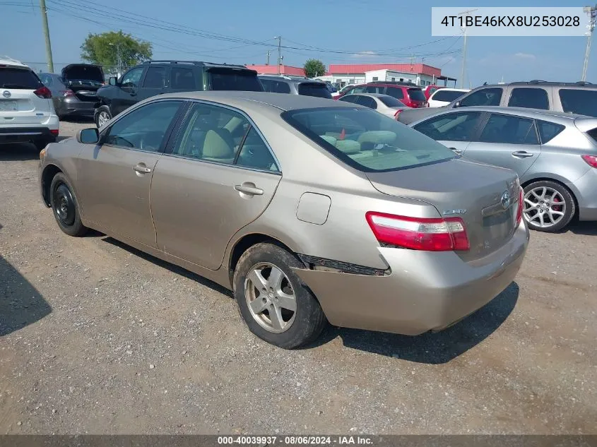 2008 Toyota Camry Le VIN: 4T1BE46KX8U253028 Lot: 40039937