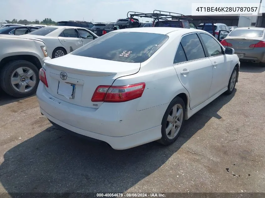 2008 Toyota Camry Se VIN: 4T1BE46K28U787057 Lot: 40054679