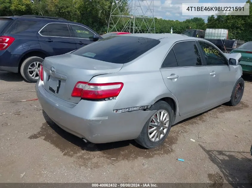 4T1BE46K98U221591 2008 Toyota Camry Le