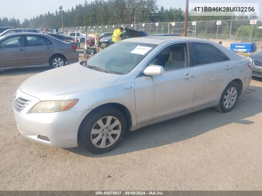 2008 Toyota Camry Hybrid VIN: 4T1BB46K28U032256 Lot: 40070837