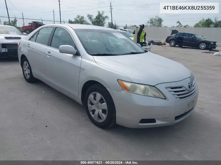 2008 Toyota Camry Ce/Le/Xle/Se VIN: 4T1BE46KX8U255359 Lot: 40071631