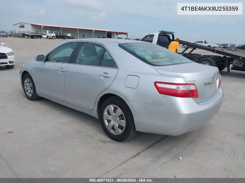 2008 Toyota Camry Ce/Le/Xle/Se VIN: 4T1BE46KX8U255359 Lot: 40071631