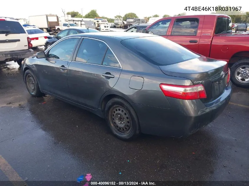 2008 Toyota Camry Le VIN: 4T4BE46K18R031967 Lot: 40096152