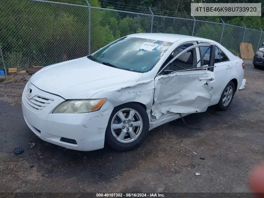 2008 Toyota Camry Le VIN: 4T1BE46K98U733920 Lot: 40107302