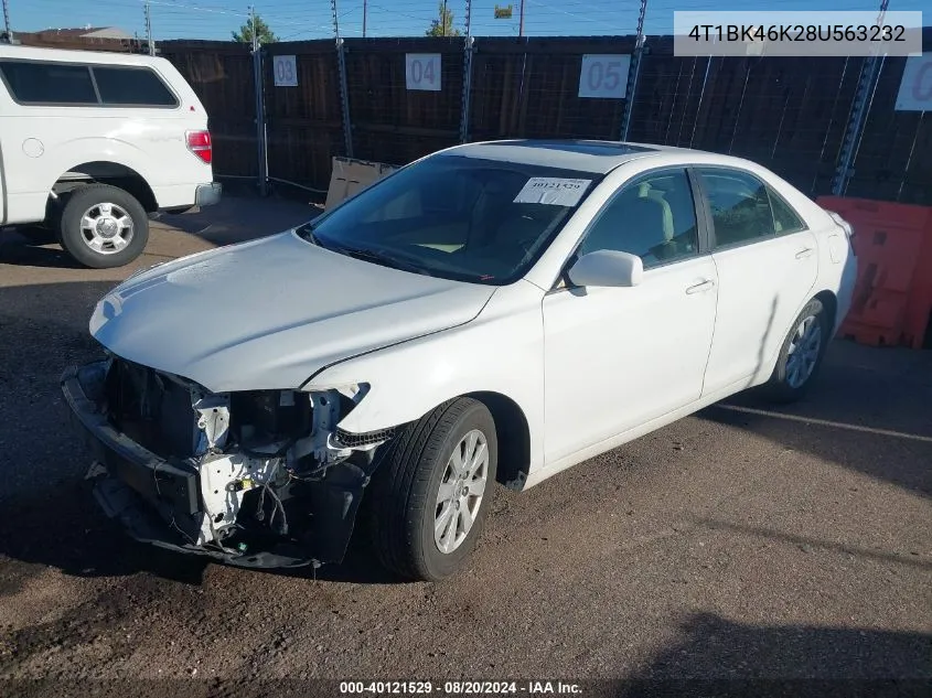 2008 Toyota Camry Xle V6 VIN: 4T1BK46K28U563232 Lot: 40121529