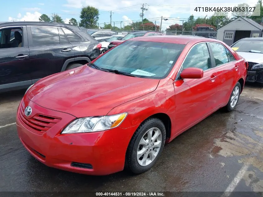 2008 Toyota Camry Le V6 VIN: 4T1BK46K38U063127 Lot: 40144531