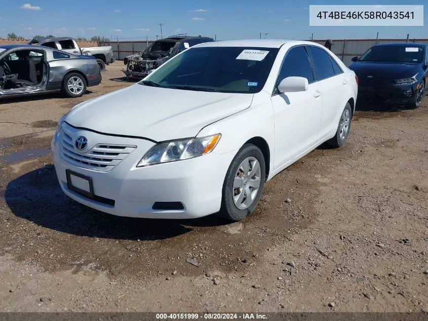 2008 Toyota Camry VIN: 4T4BE46K58R043541 Lot: 40151999