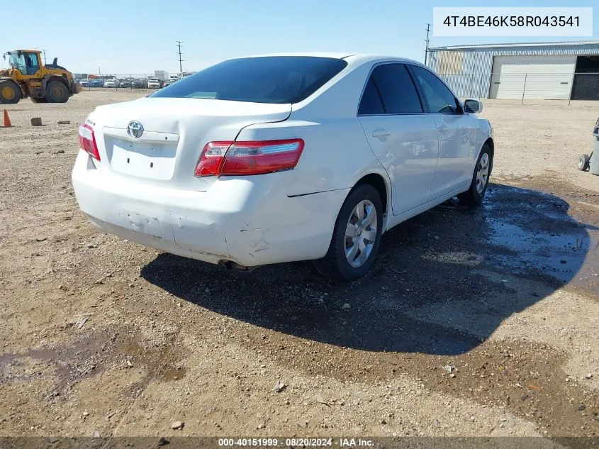 2008 Toyota Camry VIN: 4T4BE46K58R043541 Lot: 40151999