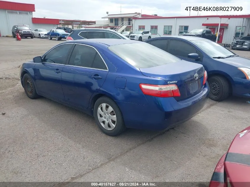 2008 Toyota Camry Le VIN: 4T4BE46K08R027909 Lot: 40157627