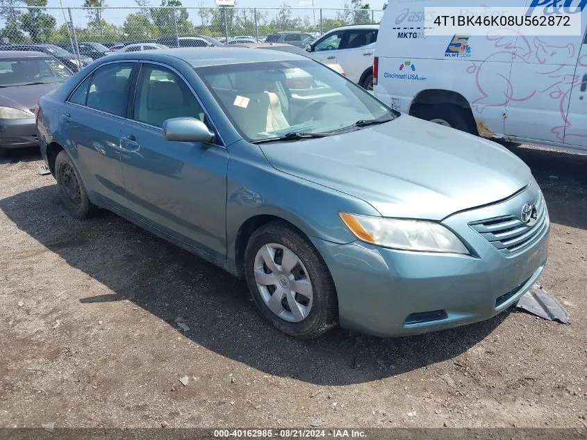 2008 Toyota Camry Le V6 VIN: 4T1BK46K08U562872 Lot: 40162985