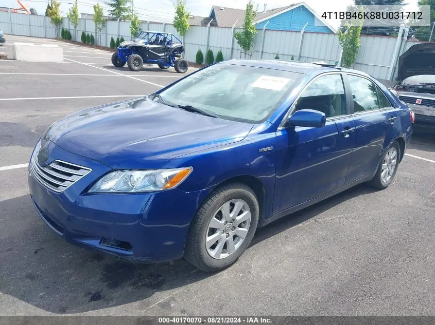 2008 Toyota Camry Hybrid VIN: 4T1BB46K88U031712 Lot: 40170070