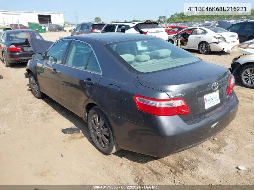 4T1BE46K68U216221 2008 Toyota Camry Le