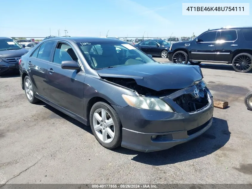 2008 Toyota Camry Se VIN: 4T1BE46K48U754111 Lot: 40177855