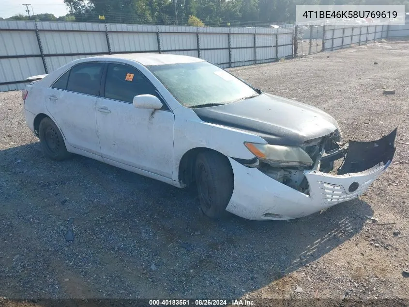 2008 Toyota Camry Le VIN: 4T1BE46K58U769619 Lot: 40183551