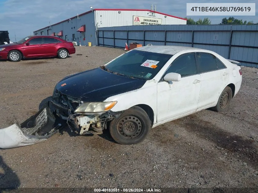 4T1BE46K58U769619 2008 Toyota Camry Le