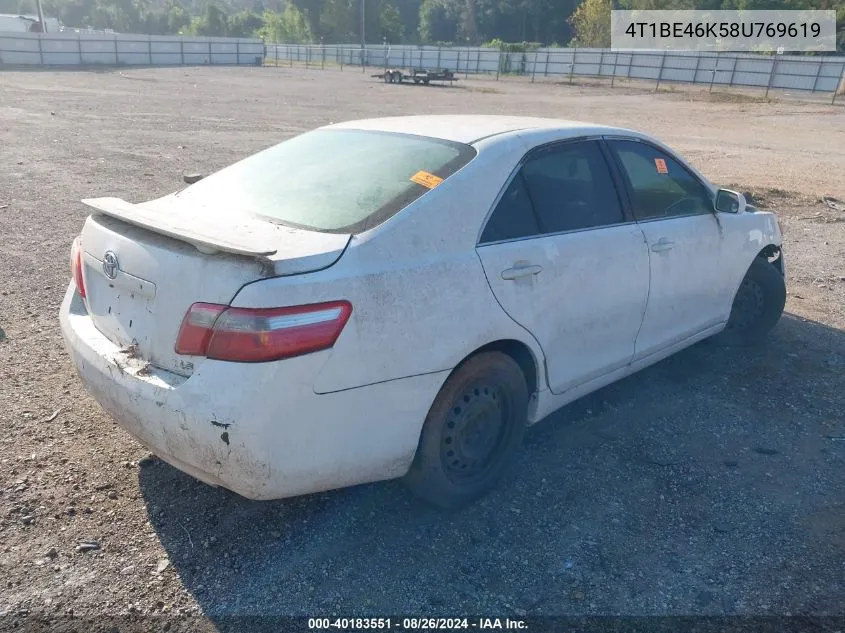 4T1BE46K58U769619 2008 Toyota Camry Le