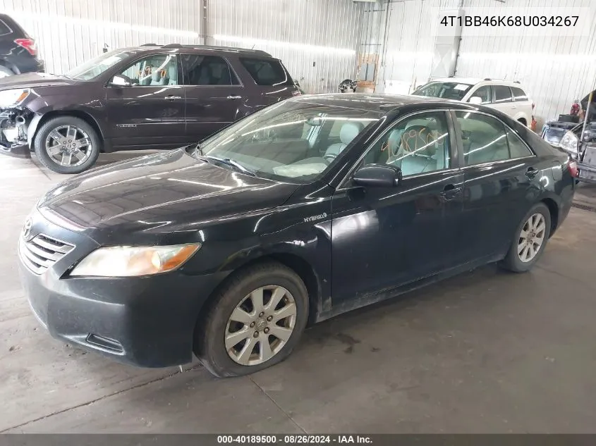 2008 Toyota Camry Hybrid VIN: 4T1BB46K68U034267 Lot: 40189500