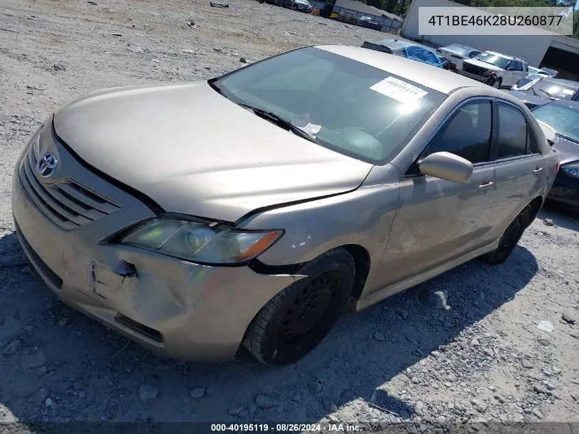 2008 Toyota Camry Le VIN: 4T1BE46K28U260877 Lot: 40195119