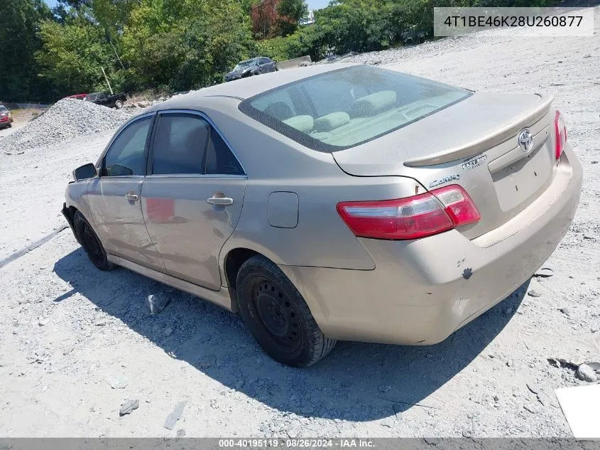 4T1BE46K28U260877 2008 Toyota Camry Le