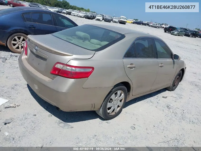 4T1BE46K28U260877 2008 Toyota Camry Le