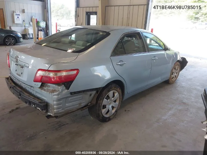 4T1BE46K98U785015 2008 Toyota Camry Le