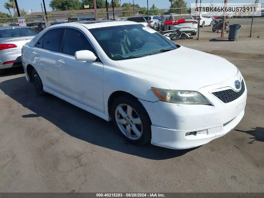 4T1BK46K68U573911 2008 Toyota Camry Se V6