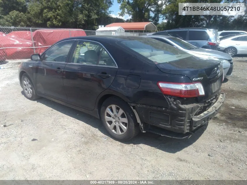 2008 Toyota Camry Hybrid VIN: 4T1BB46K48U057210 Lot: 40217989