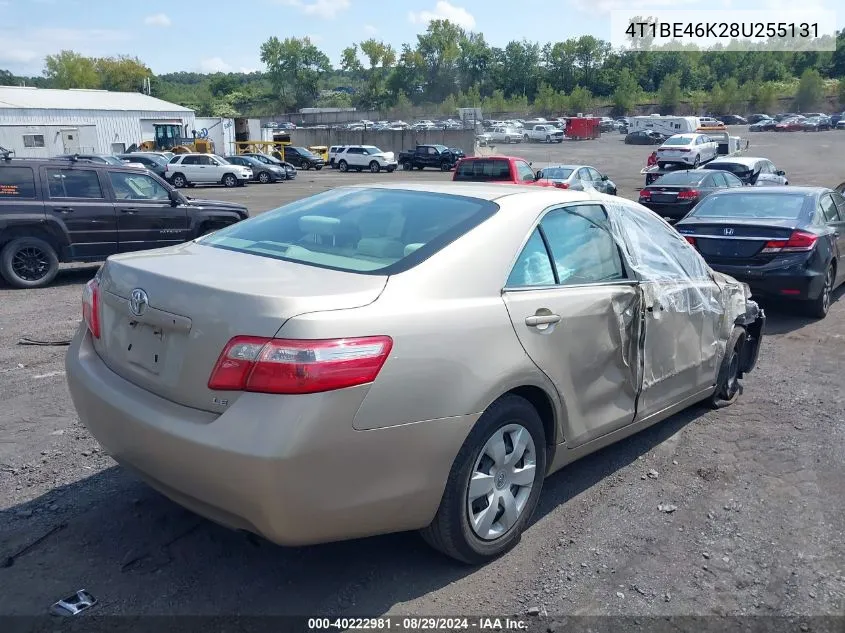 2008 Toyota Camry Le VIN: 4T1BE46K28U255131 Lot: 40222981