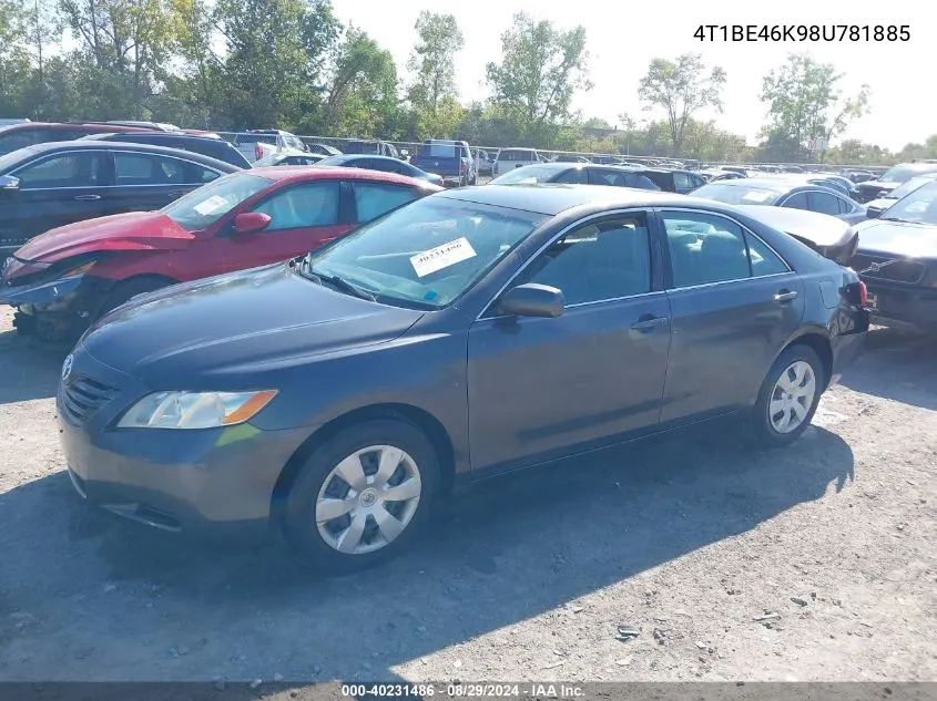 2008 Toyota Camry Le VIN: 4T1BE46K98U781885 Lot: 40231486