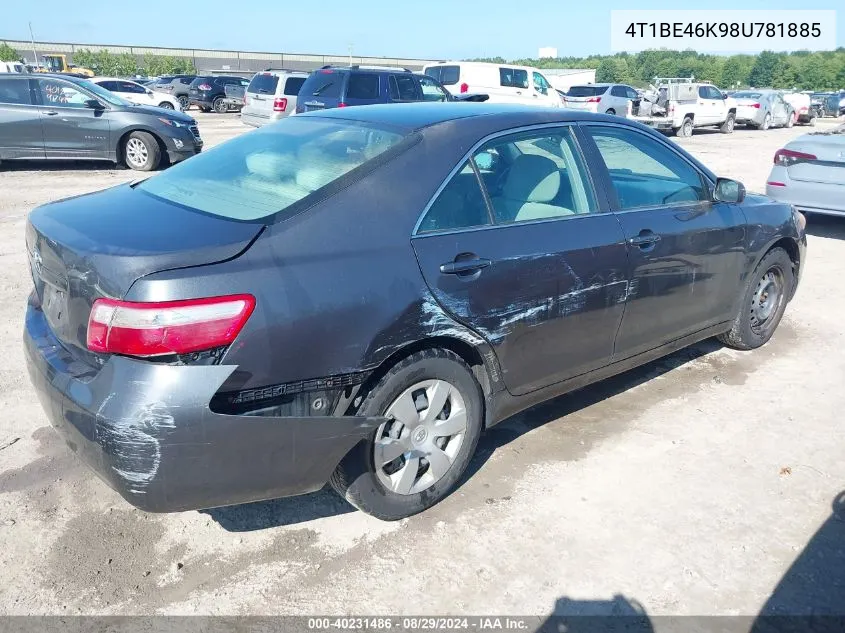 4T1BE46K98U781885 2008 Toyota Camry Le