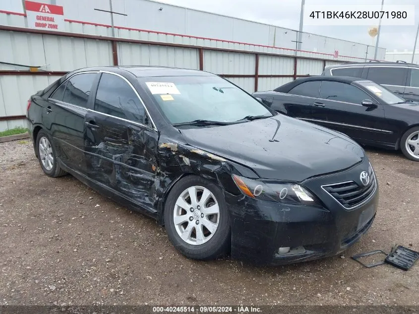 2008 Toyota Camry Le/Xle/Se VIN: 4T1BK46K28U071980 Lot: 40245514