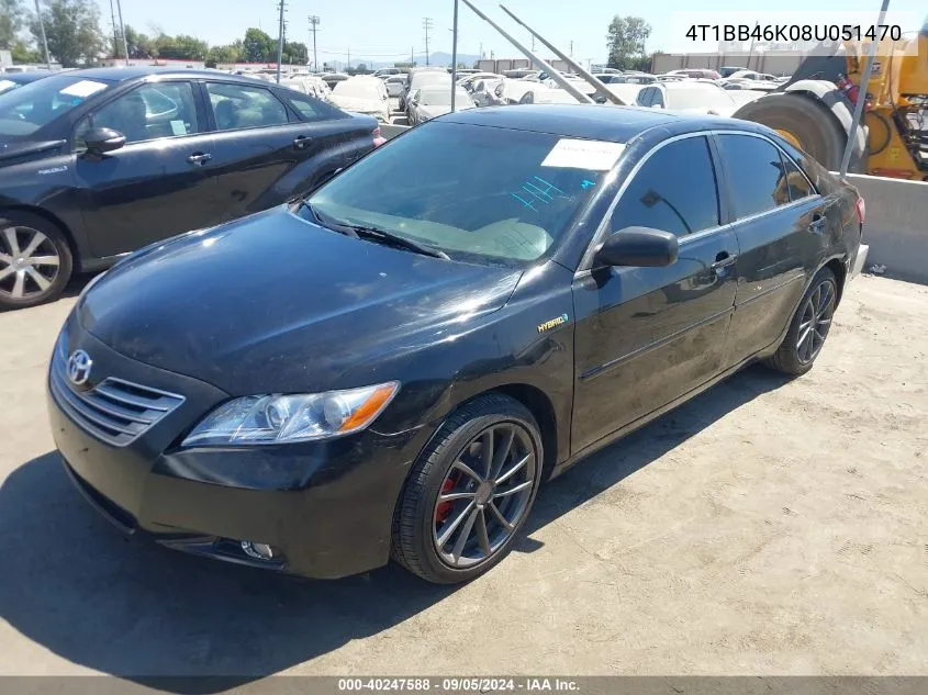 2008 Toyota Camry Hybrid VIN: 4T1BB46K08U051470 Lot: 40247588