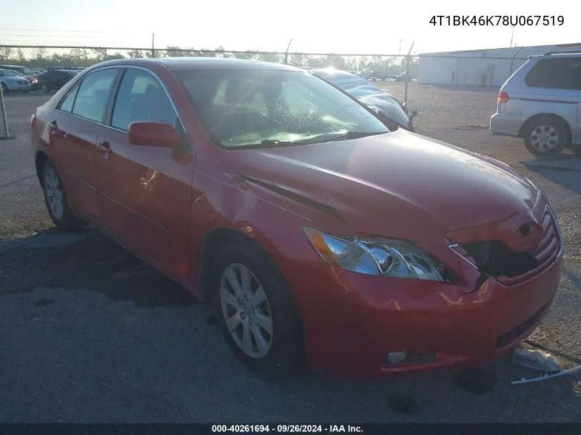 4T1BK46K78U067519 2008 Toyota Camry Le/Xle/Se