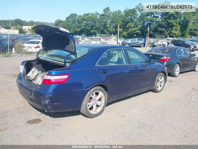 4T1BE46K78U242973 2008 Toyota Camry Le