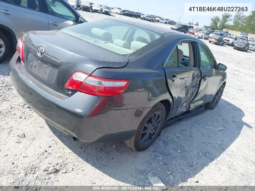 2008 Toyota Camry Le VIN: 4T1BE46K48U227363 Lot: 40265365