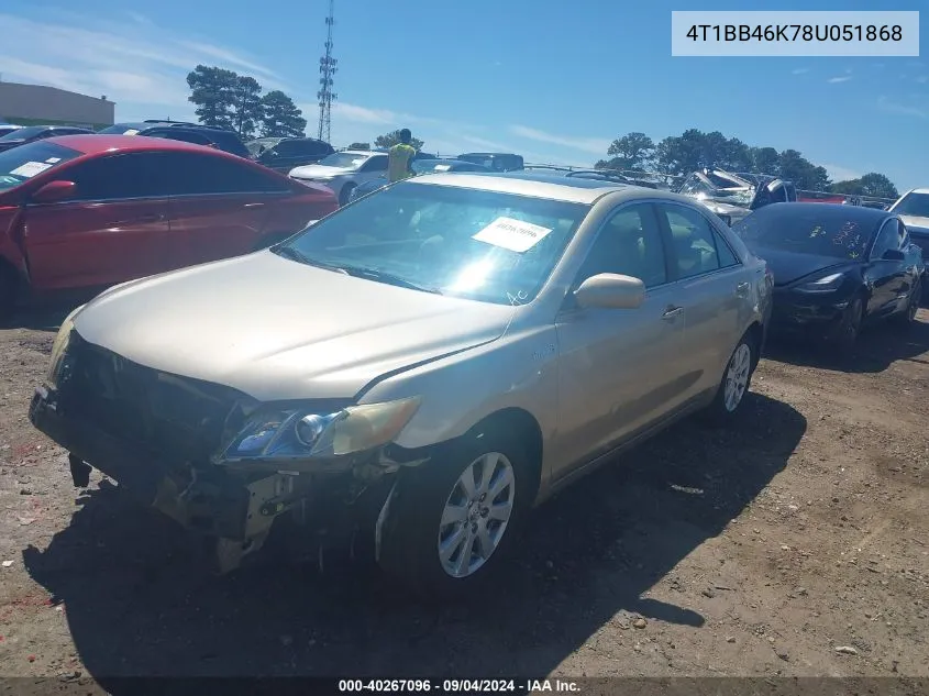 4T1BB46K78U051868 2008 Toyota Camry Hybrid