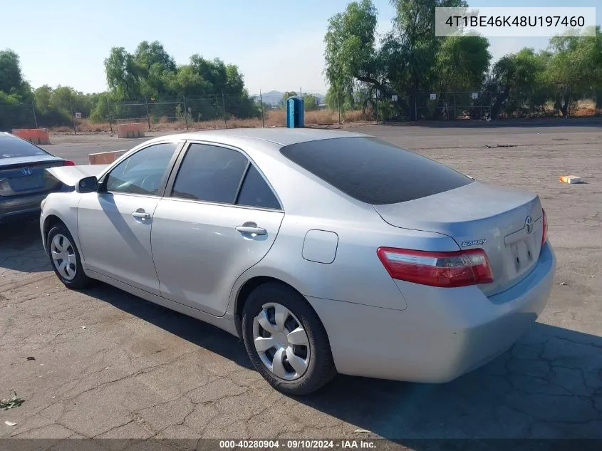 2008 Toyota Camry Ce/Le/Xle/Se VIN: 4T1BE46K48U197460 Lot: 40280904