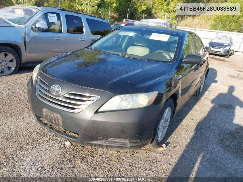 2008 Toyota Camry Hybrid VIN: 4T1BB46K28U033889 Lot: 40286867