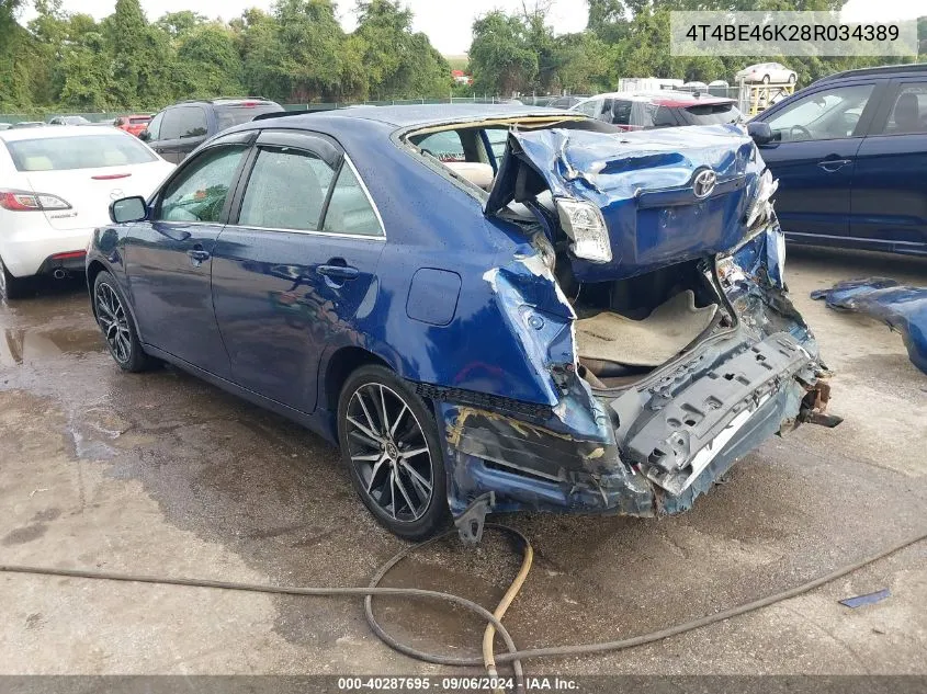 2008 Toyota Camry Ce/Le/Xle/Se VIN: 4T4BE46K28R034389 Lot: 40287695