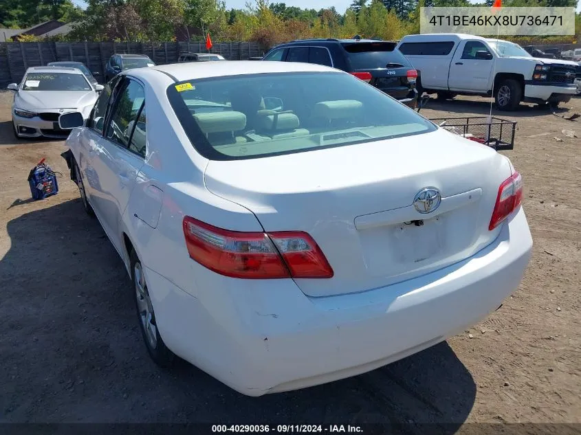 4T1BE46KX8U736471 2008 Toyota Camry Le